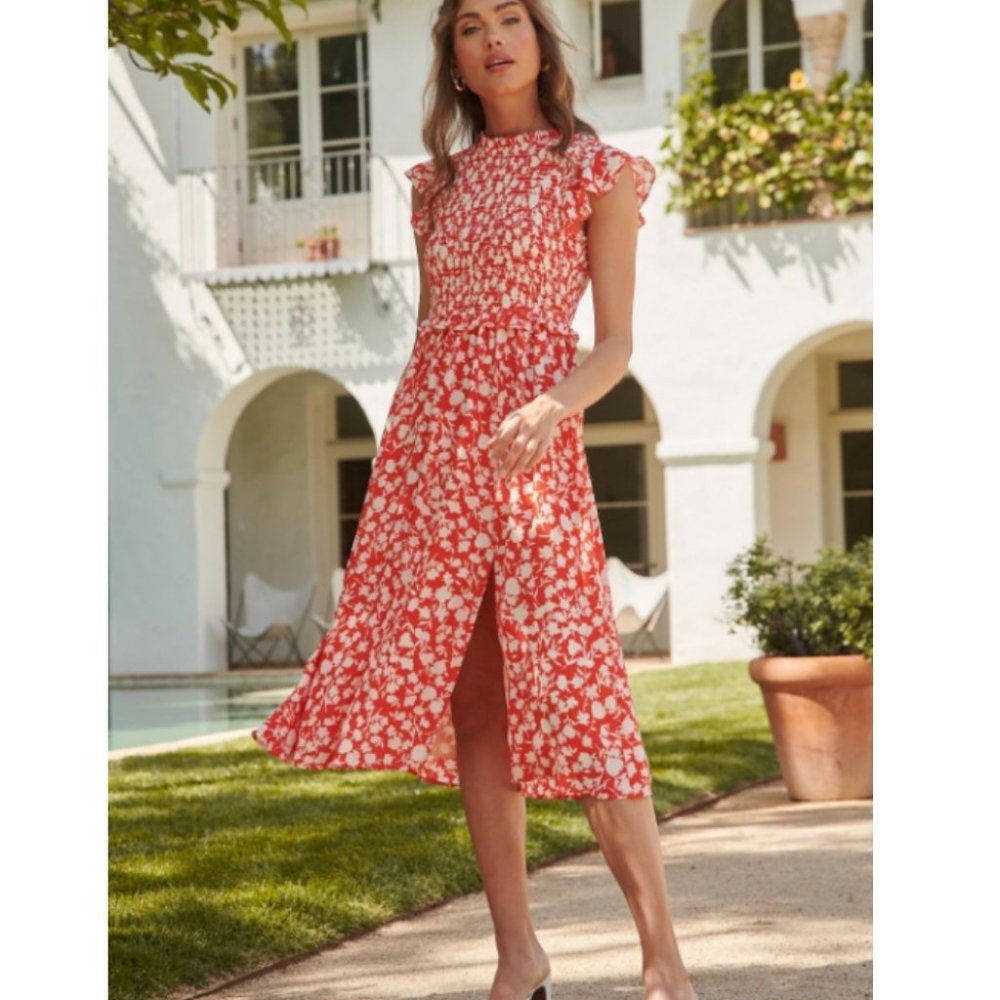 38755 Floral Midi Dress